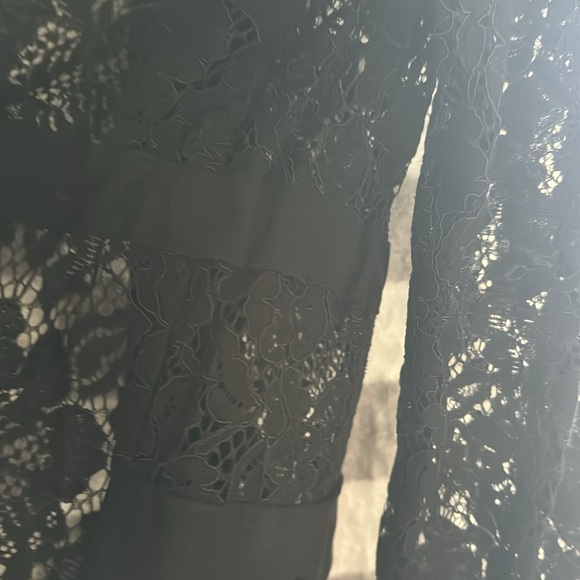 Beautiful black floral sheer jacket button up - Picture 14 of 15